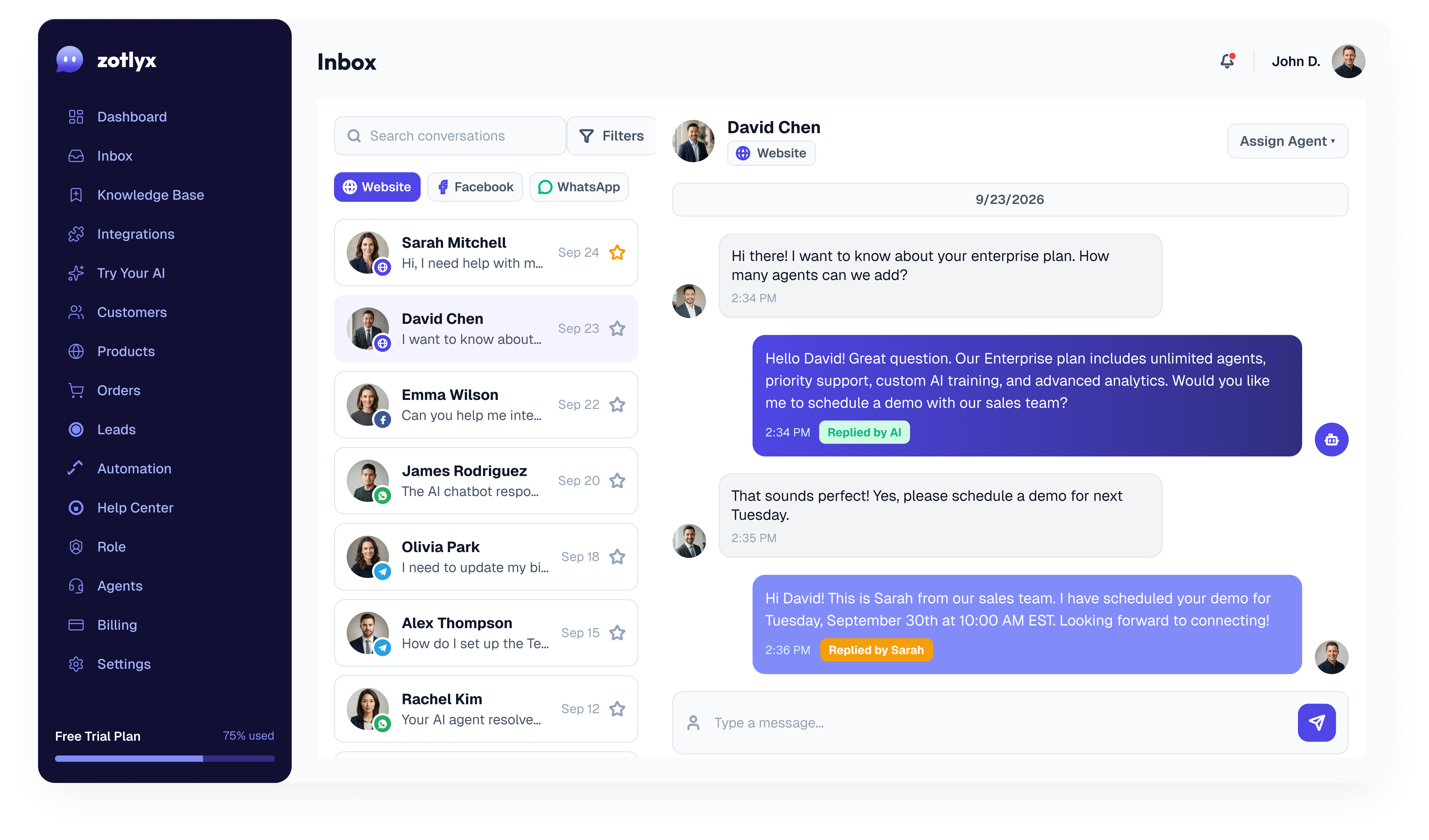 Zotlyx dashboard preview